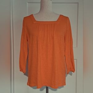 NWT Square Neck 3/4 Sleeve Knit Shirt (Wild Orange) - Style & Co